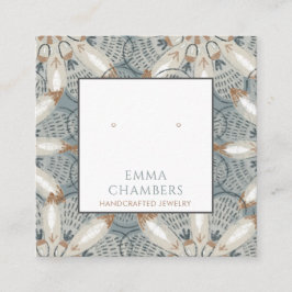 Boho Abstrakt Shapes Earring Visning Card Fyrkantigt Visitkort
