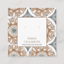 Boho Abstrakt Shapes Earring Visning Card