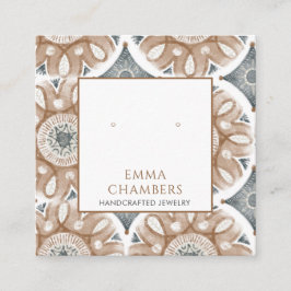 Boho Abstrakt Shapes Earring Visning Card Fyrkantigt Visitkort