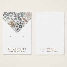 Boho Abstrakt Shapes Earthy Earring Visning Card Visitkort