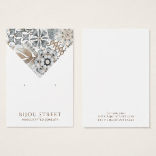 Boho Abstrakt Shapes Earthy Earring Visning Card Visitkort