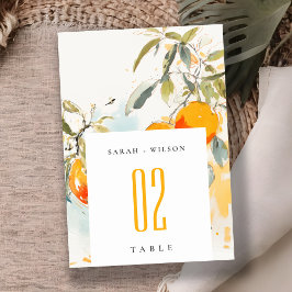 Boho Abstrakt Sketchy Orange Garden Wedding Bordsnummer