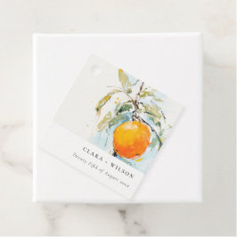 Boho Abstrakt Sketchy Orange Garden Wedding Gåvor Etiketter