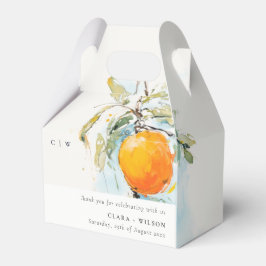 Boho Abstrakt Sketchy Orange Garden Wedding Presentaskar