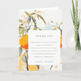 Boho Abstrakt Sketchy Orange Garden Wedding Tack Kort