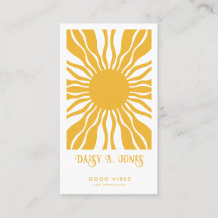 Boho Abstrakt Sol Rays Retro Visitkort