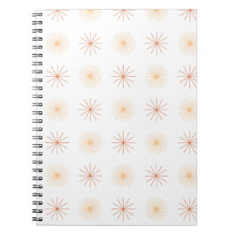 Boho abstrakt sol starburst peach orange white anteckningsbok