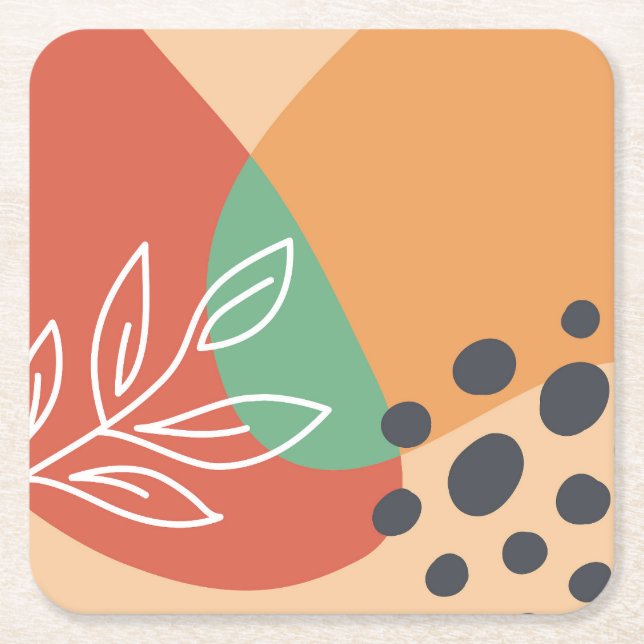 Boho-abstrakt teckning underlägg papper kvadrat (Framsidan)