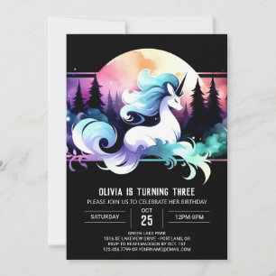 Boho Adsible Horse Birthday Inbjudningar