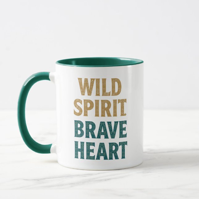 Boho Adventure Wild Spirit Brave Heart Mugg (Vänster)