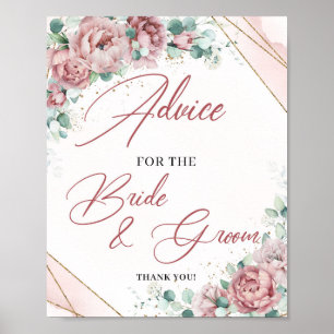 Boho Advice for the bride and groom play Sign-and- Poster