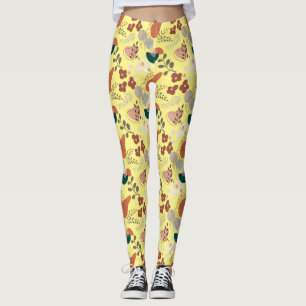 BOHO Aesthetic Mönster A10 L Gult BG Leggings