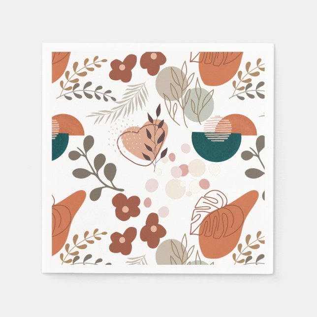 BOHO Aesthetic Mönster A10 Pappersservett (Framsidan)