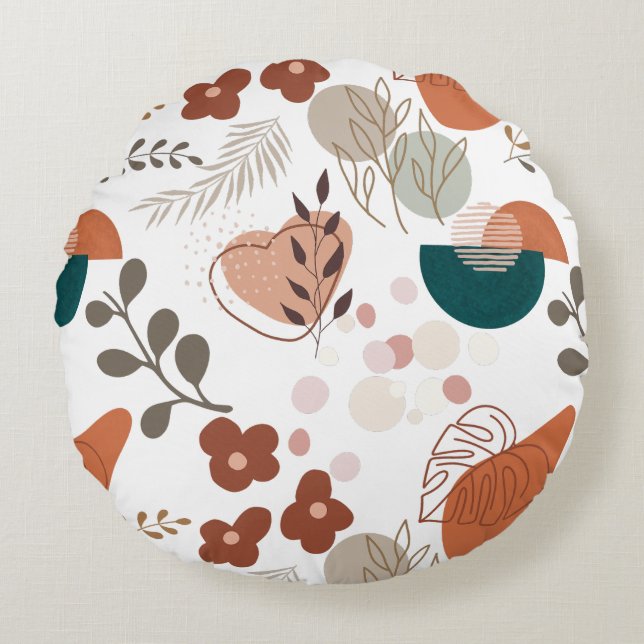 BOHO Aesthetic Mönster A10 Rund Kudde (Framsidan)