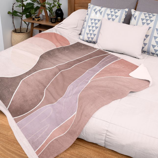 Boho Aesthetic Mountain Ligcape Modern Artwork Fleecefilt (Skapare uppladdad)