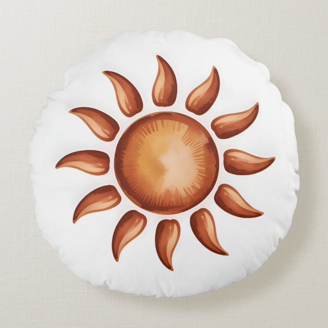 Boho Aesthetic Rainbow Party Rund Kudde (Framsidan)