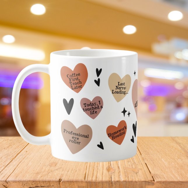 Boho Affirmations Heart Teacher Gift Kaffemugg (Skapare uppladdad)