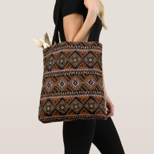 Boho African Lera Trasa inspirerade Earthy Tones Tygkasse