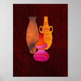 Boho Afrikansk handgjord färglös lerprodukt (1) Poster