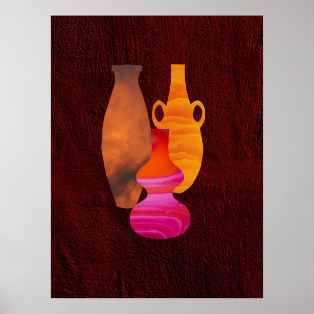 Boho Afrikansk handgjord färglös lerprodukt (1) Poster (Framsidan)