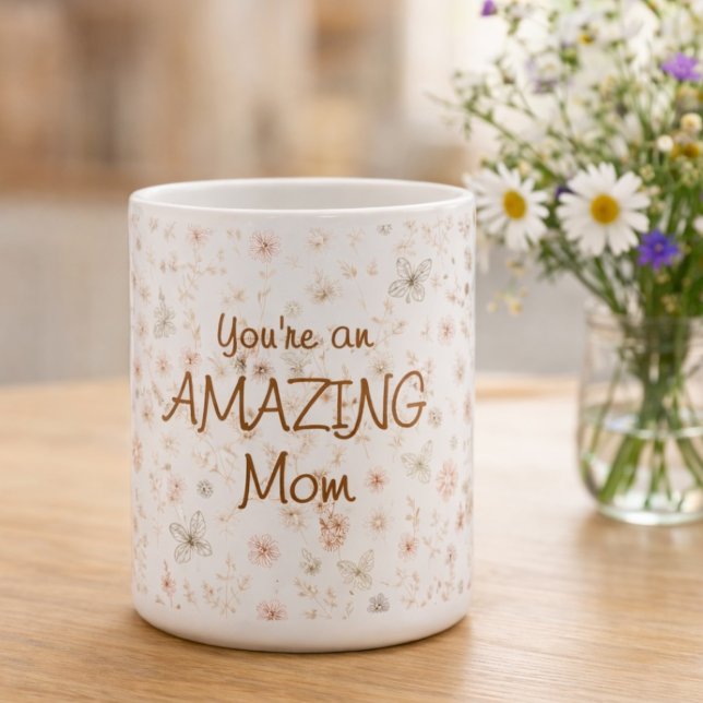 Boho Akvarell Blommig Fantastisk Mamma Mors Dag Kaffemugg (Skapare uppladdad)
