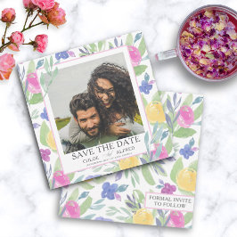 Boho Akvarell Blommig Spara Datum Bröllop