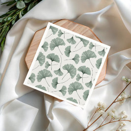 Boho akvarell Ginkgo-mönster  Pappersservett