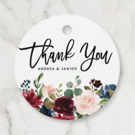 Boho akvarell höst blomsterkrans Tack så mycket Gåvor Etiketter