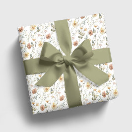Boho akvarell vildblomma presentpapper