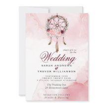 Boho All i One Bröllop Rosa Maroon Dream Catcher