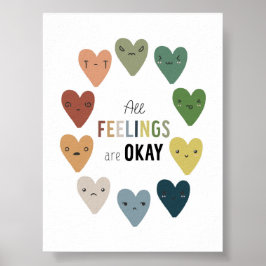Boho Alla känslor är okej poster