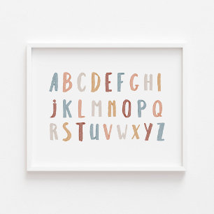 Boho Alphabet liggande poster