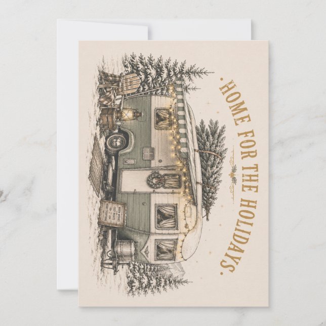 Boho Americana Jul Camper Fågelvägen Julkort (Framsida)