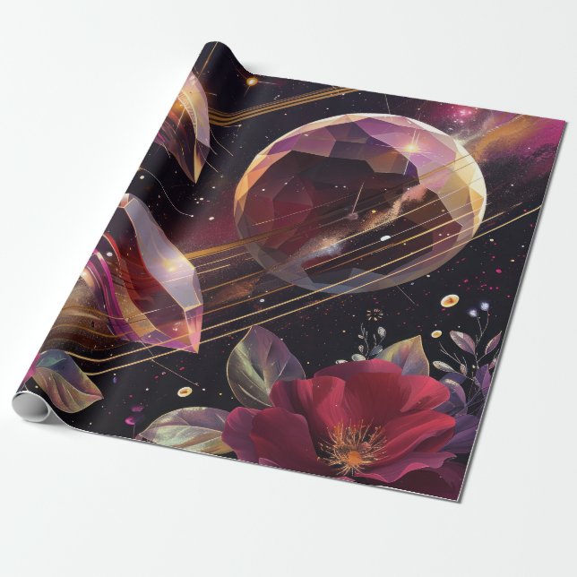 Boho ametist himmelsk mystisk mönster presentpapper (Utrullad)