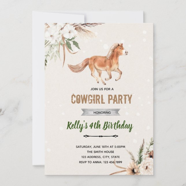 Boho ande tema inbjudningar (Framsida)