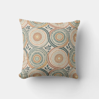 Boho andlig cirkelmandala & botanisk bladkonst kudde