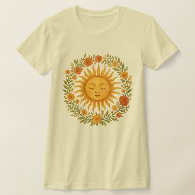 Boho andlig sol | Celestial Hippie kläder med T Shirt (Laydown)