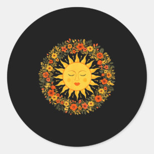 Boho andlig sol Söt bohem Celestial Hippie Runt Klistermärke
