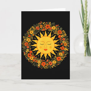 Boho andlig sol Söt bohemisk himmelsk hippie Kort