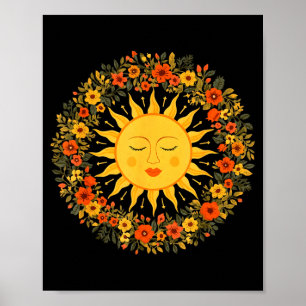 Boho andlig sol Söt bohemisk himmelsk hippie Poster