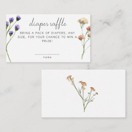 Boho ängsblommor Baby Shower blöjlotteri Tilläggskort