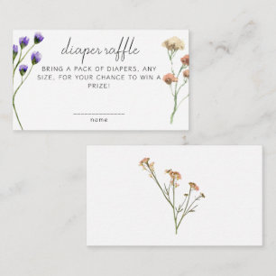 Boho ängsblommor Baby Shower blöjlotteri Tilläggskort