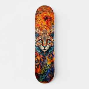 Boho Animal Head & Abstrakt Art Skateboard Deck