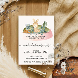 Boho Animal Rabbit Tropical Baby Shower Inbjudningar