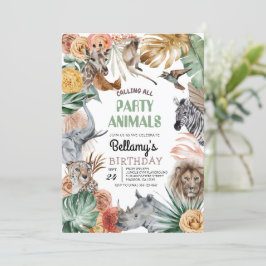 Boho Animal Safari Birthday-inbjudan Inbjudningar