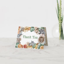 Boho Animal Safari - tackkort