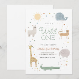 Boho animal vild en födelsedagsinbjudan inbjudningar
