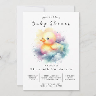 Boho Anpassningsbar Anka Baby Shower Inbjudningar