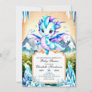 Boho Anpassningsbar Dragon Baby Shower Inbjudningar