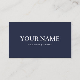 Boho Anpassningsbar Navy Blue Simple Affärskort Visitkort